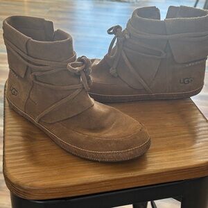 UGG Tan Suede Wrap Boots